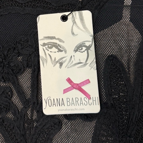 Yoana Baraschi Black Floral Sheer Lace Shift Mini Dress Small NWT Anthropologie - Picture 6 of 11